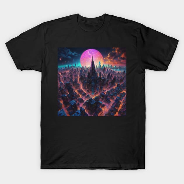 City ​​view of night T-Shirt by nonagobich